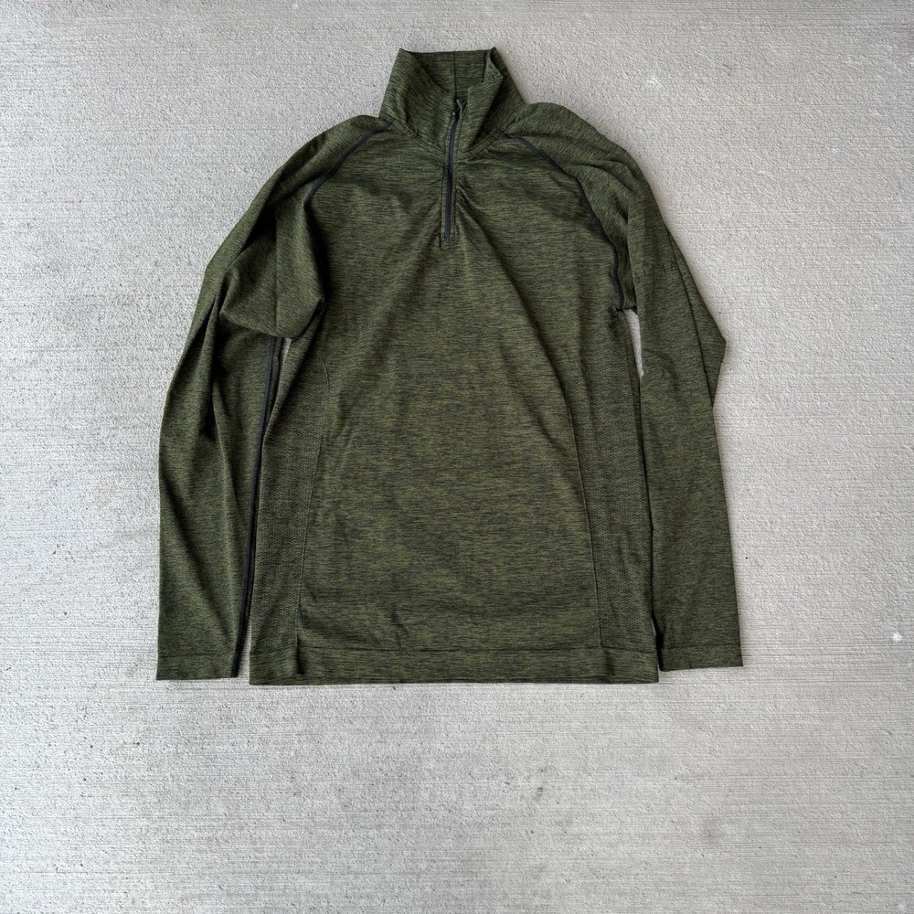 Alphalete‎ Green 1/4 Zip Fitted Compression Shirt Men's L